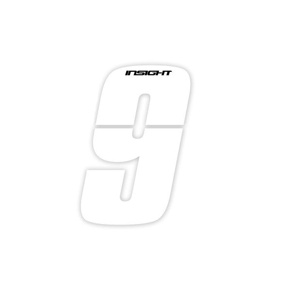 Insight Plate Numbers White 4"