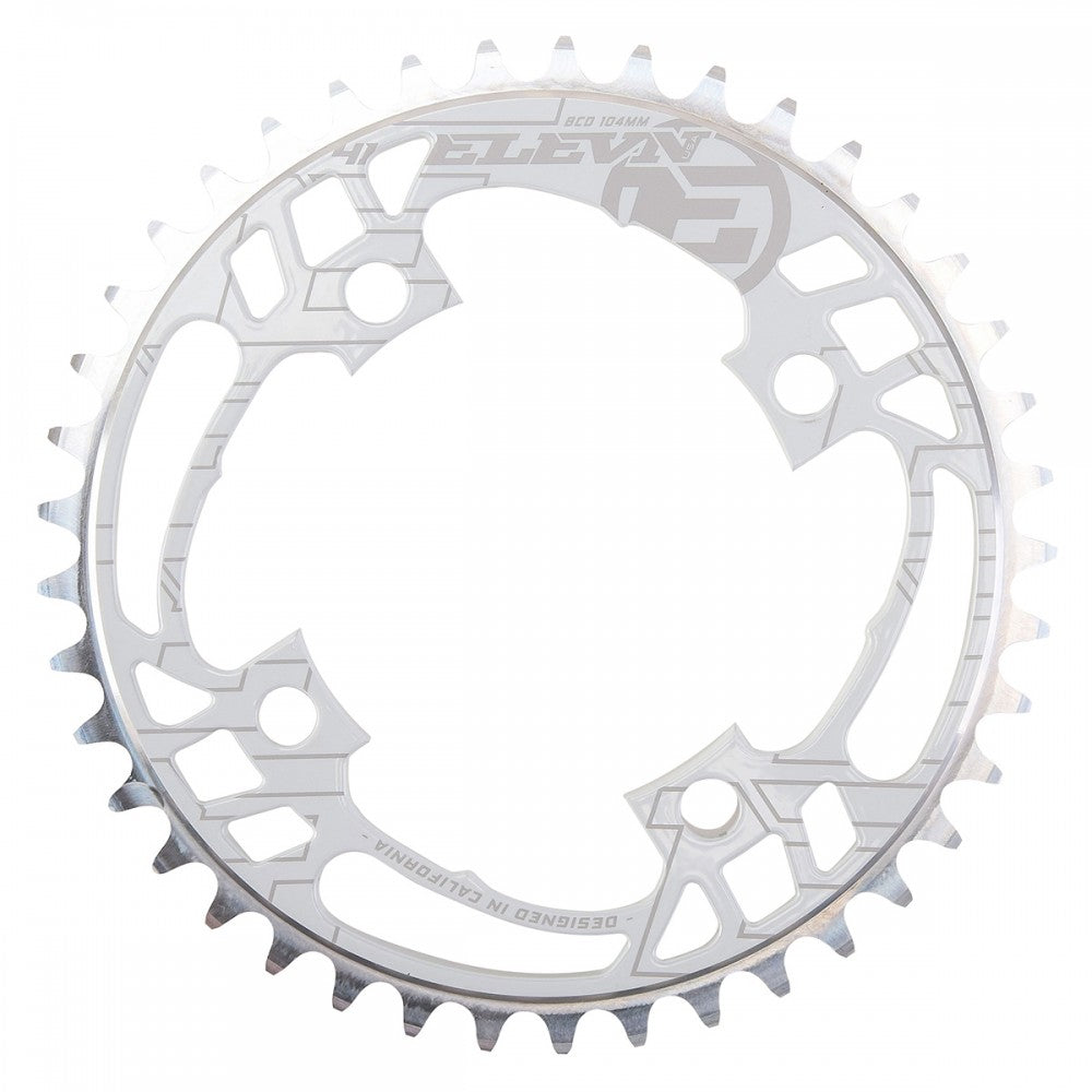 Elevn White Flow Chainring 104MM 4 Bolt