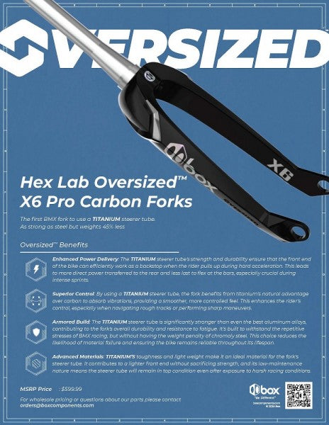 BOX HEX LAB OVERSIZED X6 20" 20MM CARBON FORK BLACK