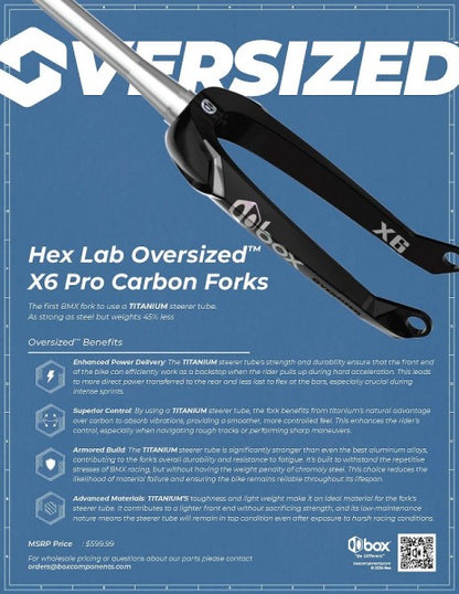 BOX HEX LAB OVERSIZED X6 20" 20MM CARBON FORK BLACK