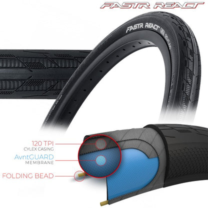 Tioga Fastr React Blk LBL Tires - 120 TPI - Folding Bead