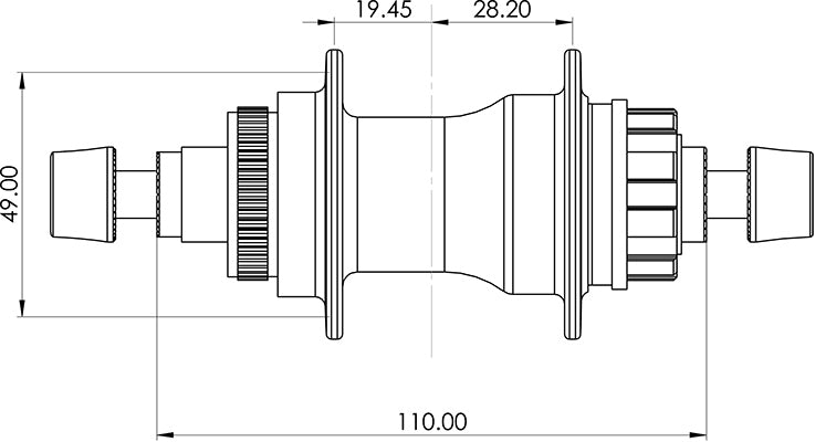 Excess Pro 36H P3X1 R24 Rear Hub