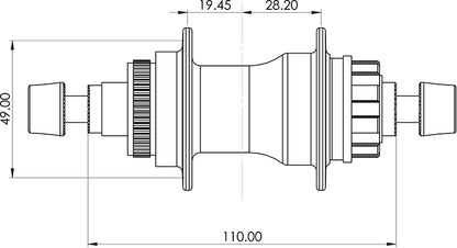 Excess Pro 36H P3X1 R24 Rear Hub