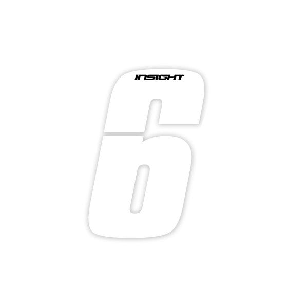 Insight Plate Numbers White 4"