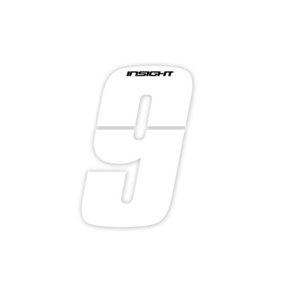 Insight Plate Numbers White 4"