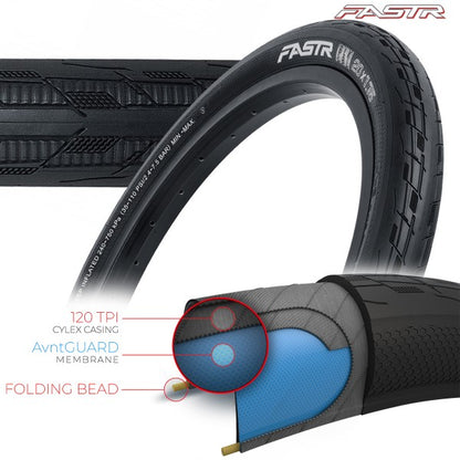 Tioga Fastr Blk LBL Tires - 120 TPI - Folding Bead