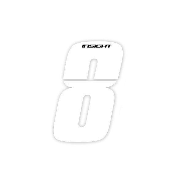 Insight Plate Numbers White 4"
