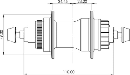 Excess Mini Expert 36H P3X5 R120 Rear Hub