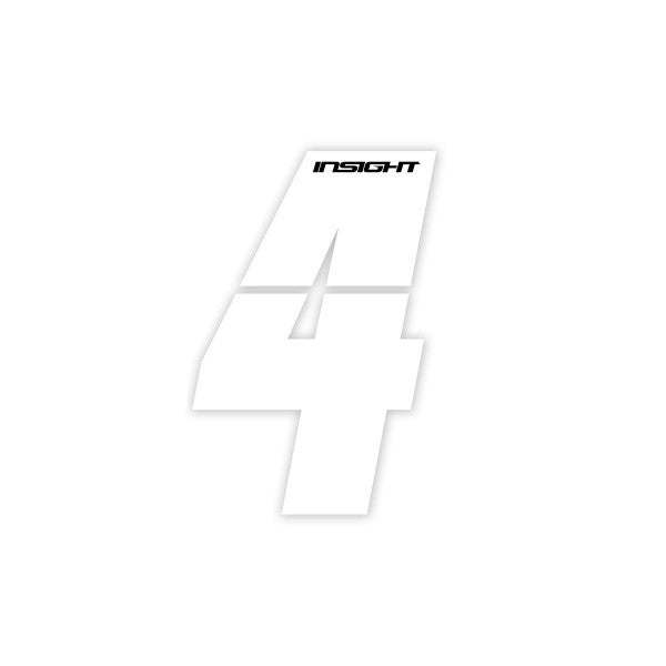 Insight Plate Numbers White 4"